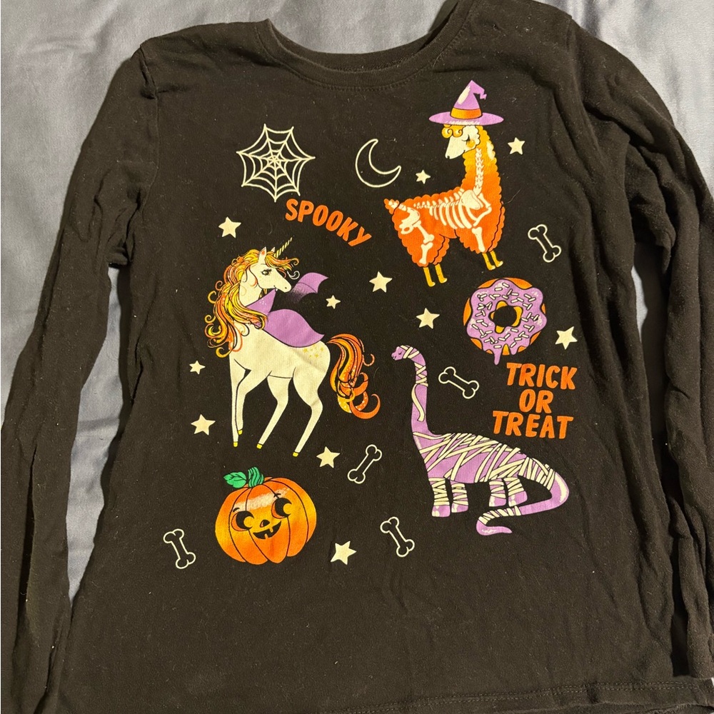 Children Place Black Graphic Long Sleeve Shirt